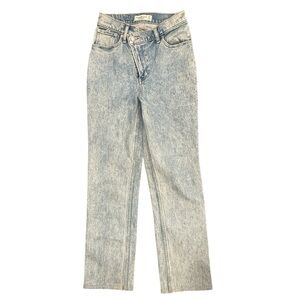 Abercrombie Asymmetrical Waist Jeans 90s Straight High Rise 25 Light Wash
